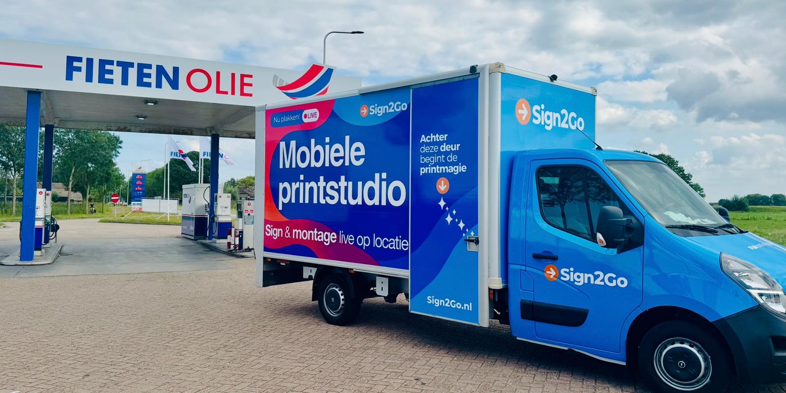 Mobiele printstudio van Sign2Go op locatie